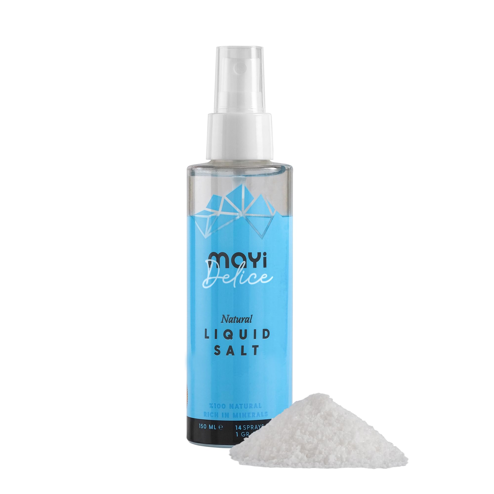 MAY Liquid Spring Salt Spray for Food - Kosher Microplastic-Free 84 Minerals for Electrolyte Balance Immune Support Rich