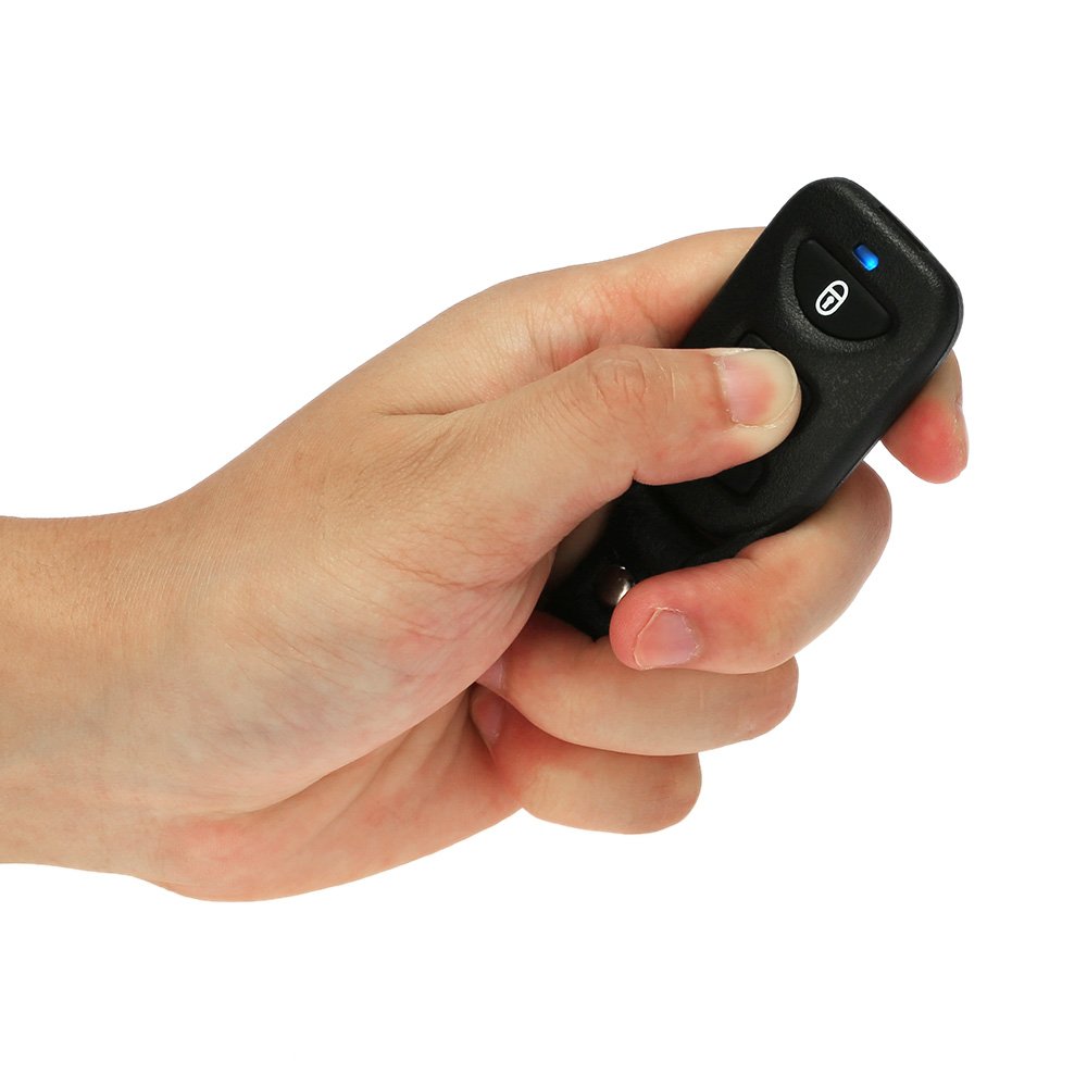 Hand holding Shkalacar remote control