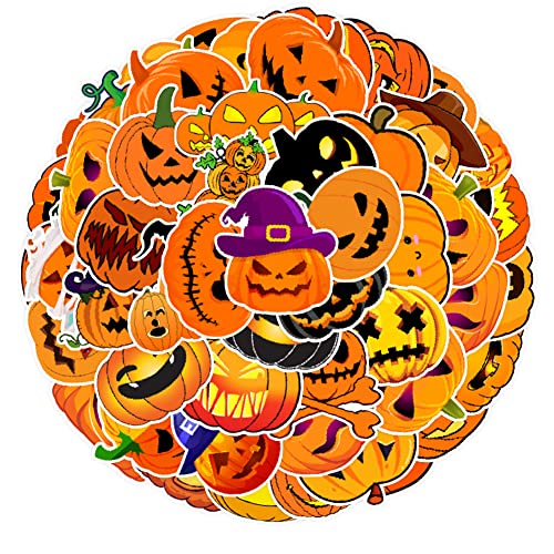 50Pcs Halloween Pumpkin Stickers,Vinyl Waterproof Stickers for Laptop,Bumper,Skateboard,Water Bottles,Computer,Phone - Image 3
