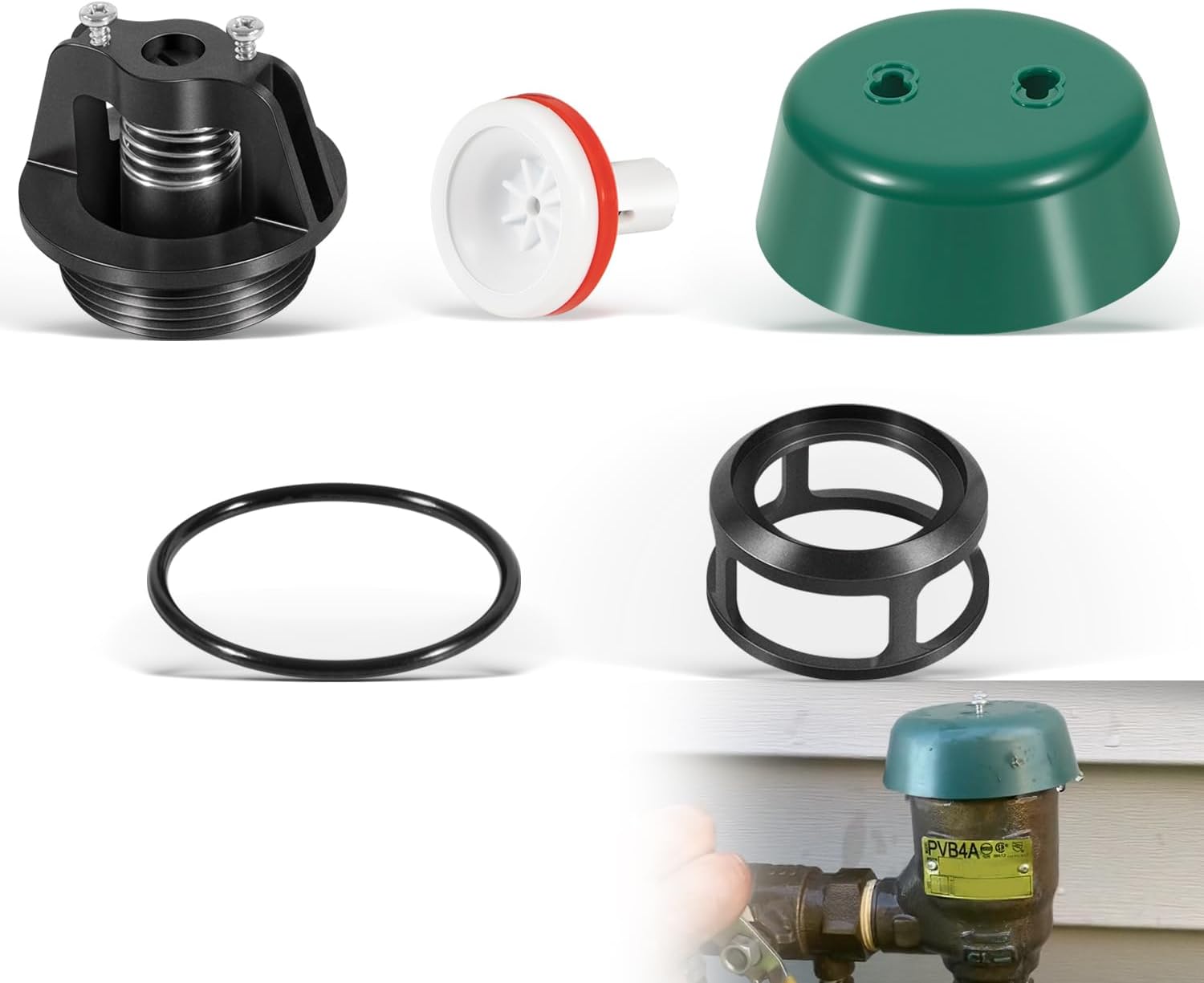 1/2 - 3/4 Top Half Repair Kit for PVB4A, 4A00407 Poppet and Bonnet Parts Kit Replacement for Apollo Conbraco, Compatible with 4A504A2F, 4ALF504A2F Pressure Vacuum Breaker