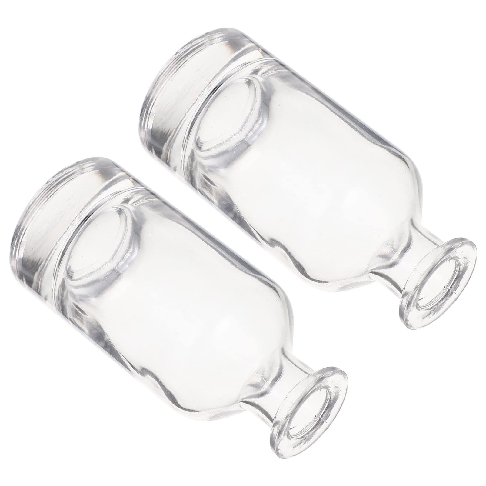 Vase en verre clair HEMOTON | Lot de 2 petits vases fleuris minimalistes pour bureau