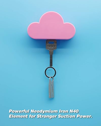 Miniatura 7 de Soporte de pared magnético con forma de nube blanca para colgar las llaves, adorno con diseño creativo y único, fuerte imán para colgar varias