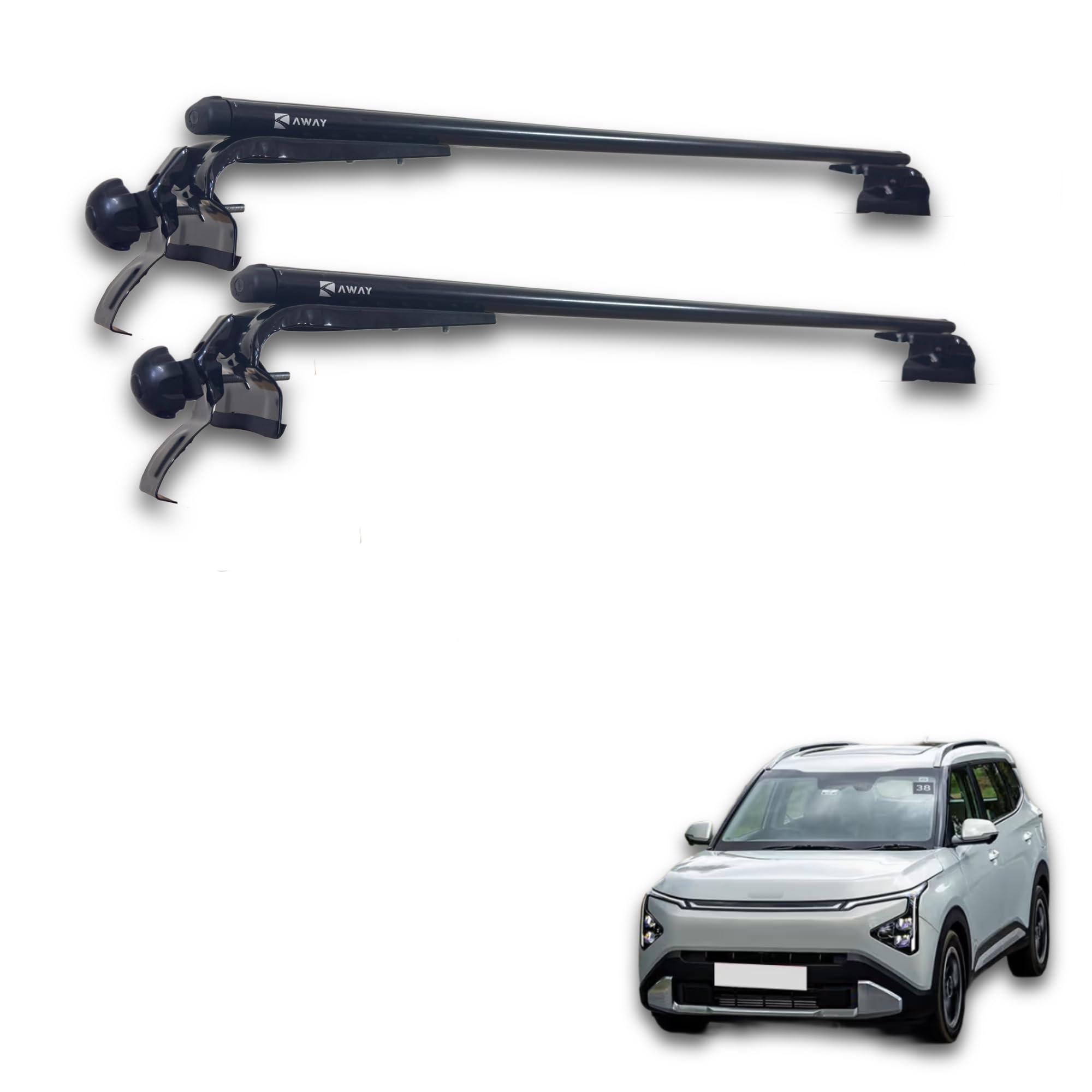 Away Roof Rack Cross Bars - 1 Set of Aluminium Alloy Crossbars for Kia Carens Clavis | Aerodynamic Design | Heavy Loading Capacity-image-13