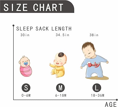 Miniatura 7 de LITTLE TOTS Saco de dormir para bebé de 0 a 6 meses, 2 vías, cómodo, suave, ligero, con cremallera, manta para bebé, 100% algodón, TOG 0.5 para