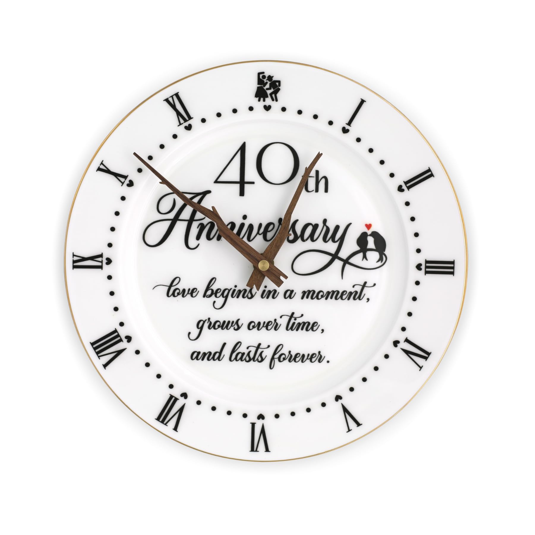 Horloges décoratives murales 25 ans : cadeau de mariage en céramique