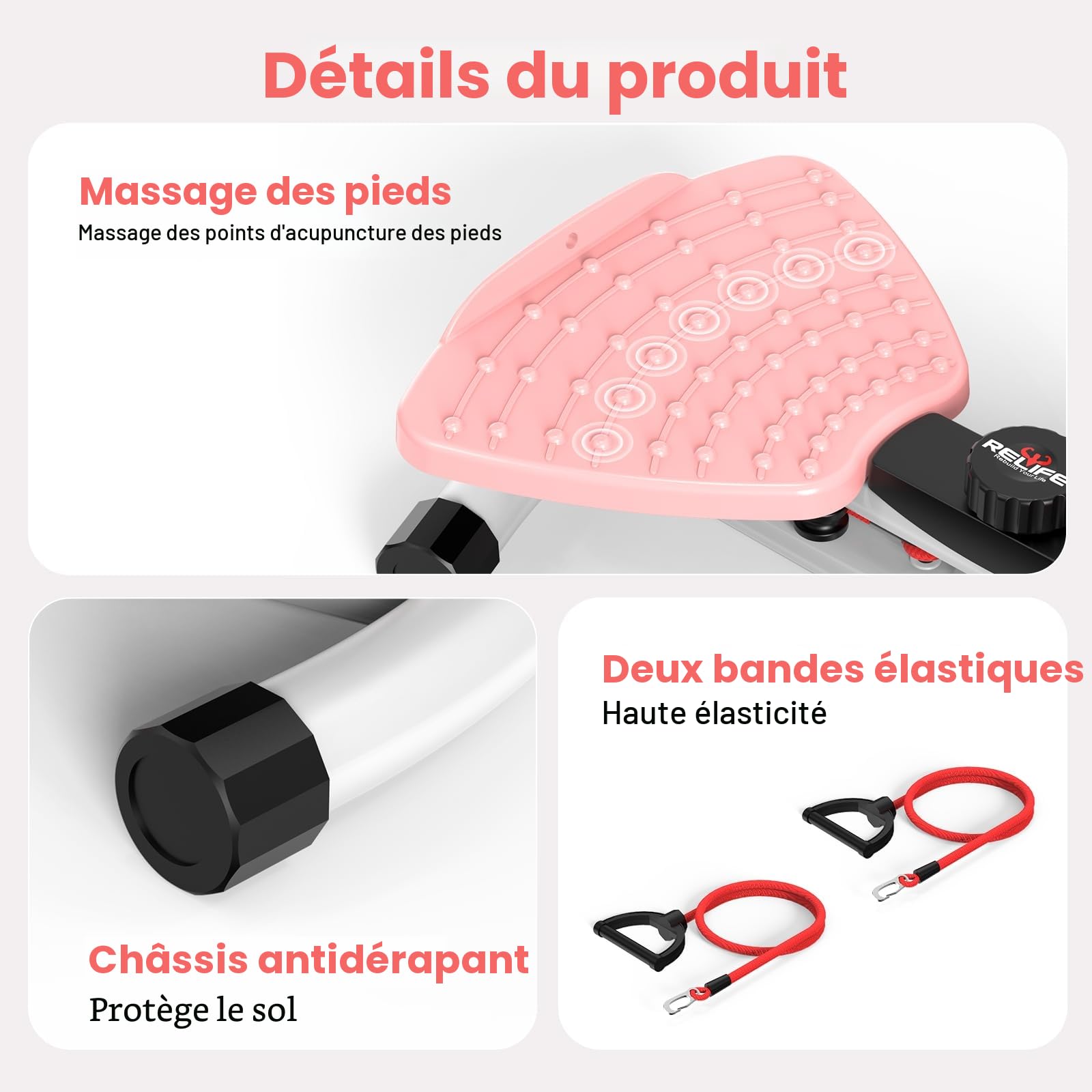 RELIFE REBUILD YOUR LIFE Planches de Torsion Twist Board Power Twister Plateforme d'Équilibre Disque Fitness à Domicile Exercice Abdominal Appareil d'entraînement les abdominaux Pour la Maison