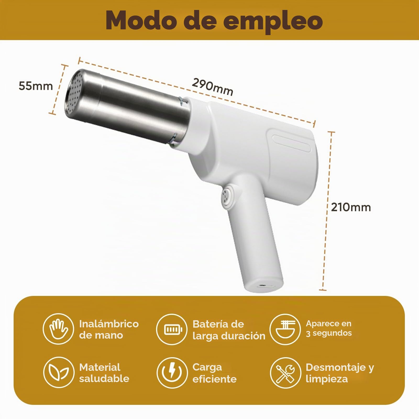 Máquina de Pasta Eléctrica,Aleación de aluminio maquina pasta fresca 2000 mAh con 5 accesorios,Inalámbrico maquina pasta,Desmontable Pasta Maker(Blanco)