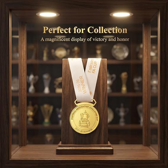 20252026 FA Cup Champions Medals,All-Metal Construction,Double-Sided Embossing,Football League Souvenir Gifts for Fans