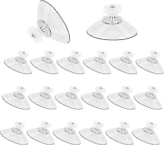KOMINZZ 20Pcs Suction Cups Window Suckers for Glass 42mm M5 Threads Suction Pads Clear Plastic Sucker Pads Without Hooks for Decor Camping Car Caravan Kitchen Toothbrush Soap Holder