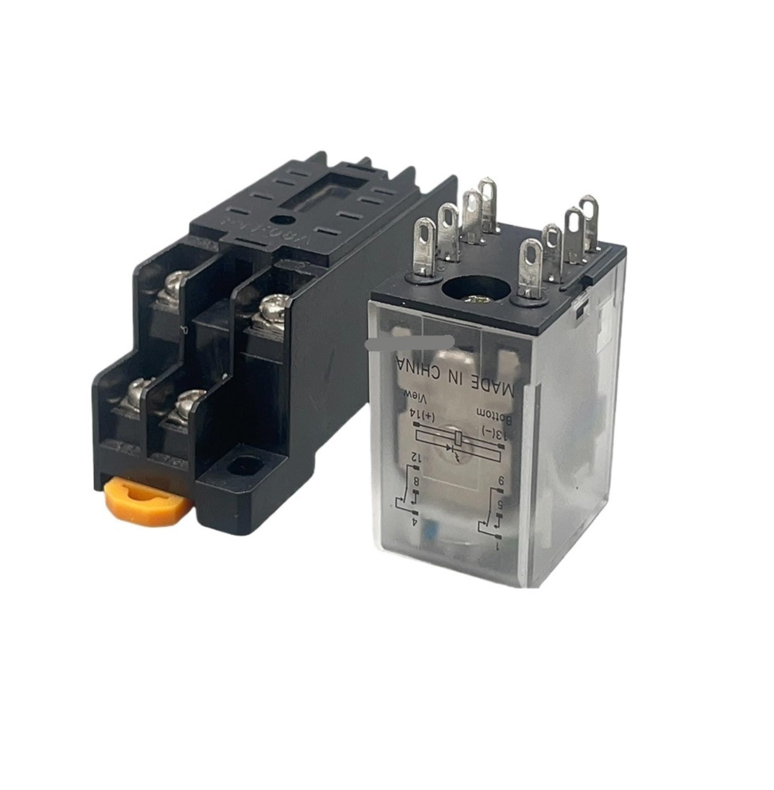 10 juegos de bobina de relé de potencia relé de uso General relés 12v/24v AC 110v/220v interruptor de relé con Base de enchufe(DC,110V)