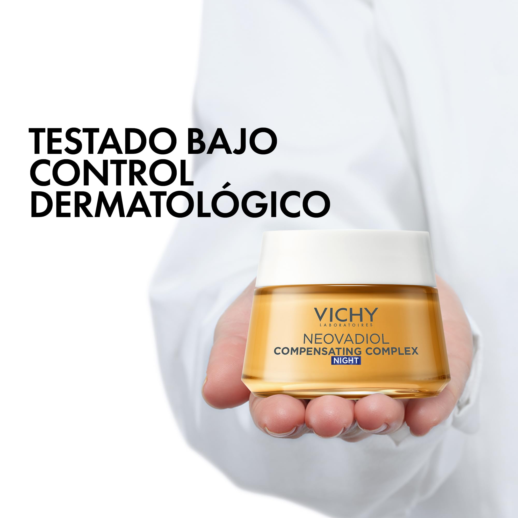 Vichy Crema de Noche para la Menopausia, Redensificante y Revitalizante, Enriquecida con Agua Volcánica de Vichy y Proxylane, Para Todo Tipo de Piel, Neovadiol, 50 ml