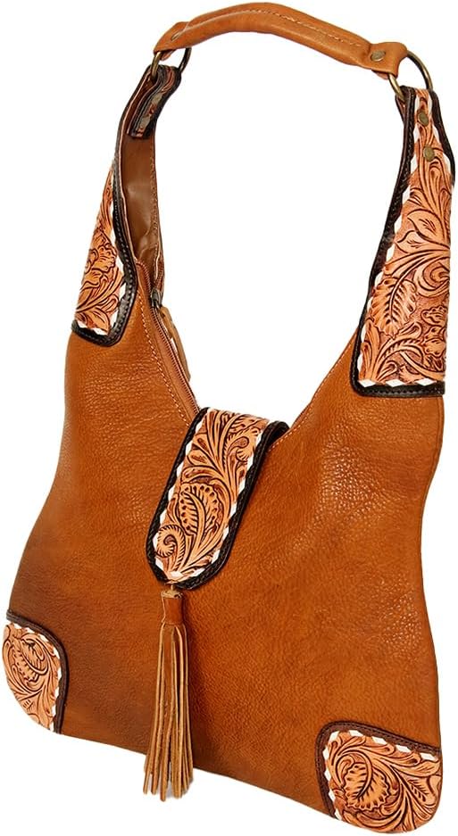 American Darling Hobo Hand Tooled Genuine Leather Western...