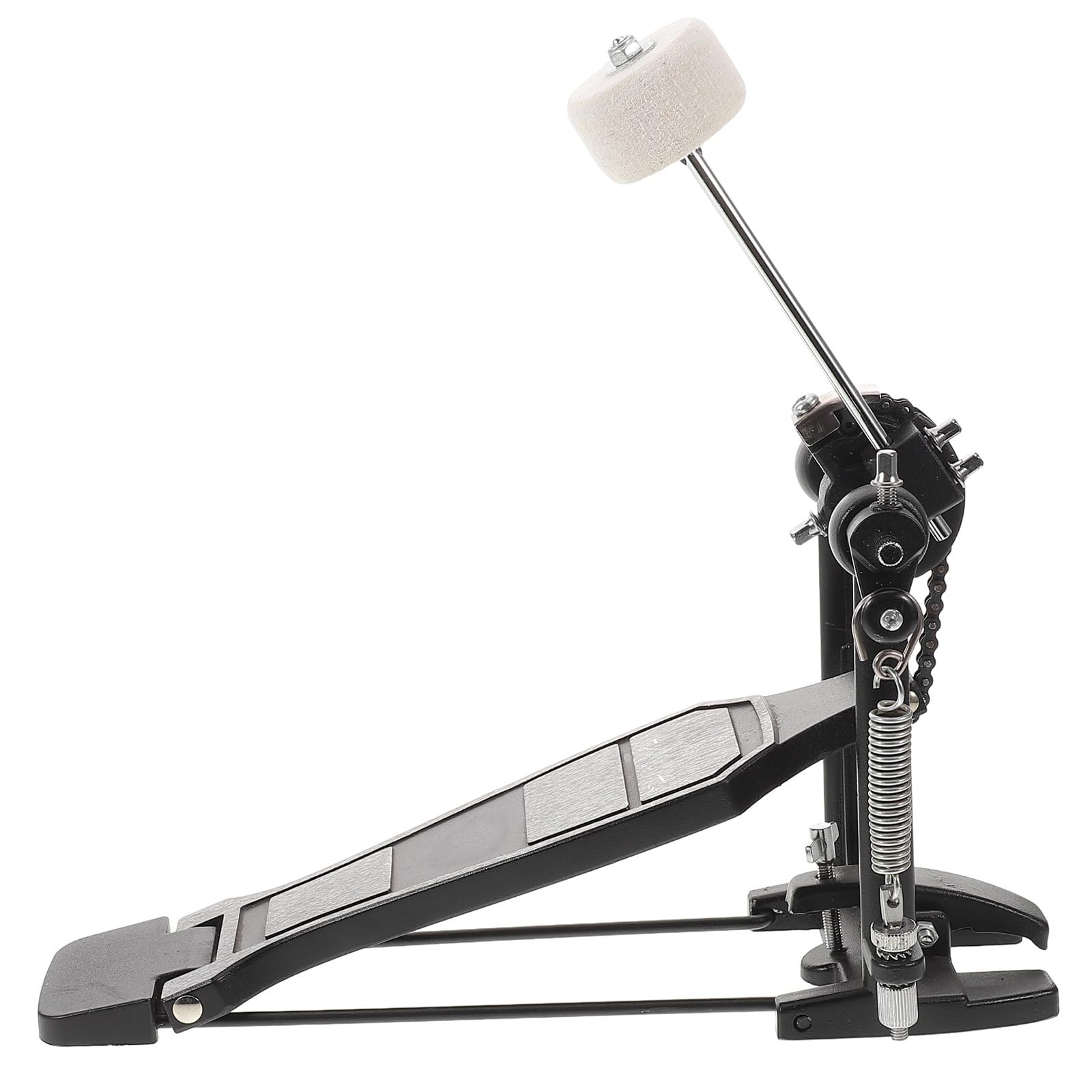 STOBAZA Pedale Grancassa Batteria in Lega di Alluminio Singola Catena Battente Feltro Resistente Leggero e Portatile per Esercitarsi su Drum Kit Acustico ed Elettronico