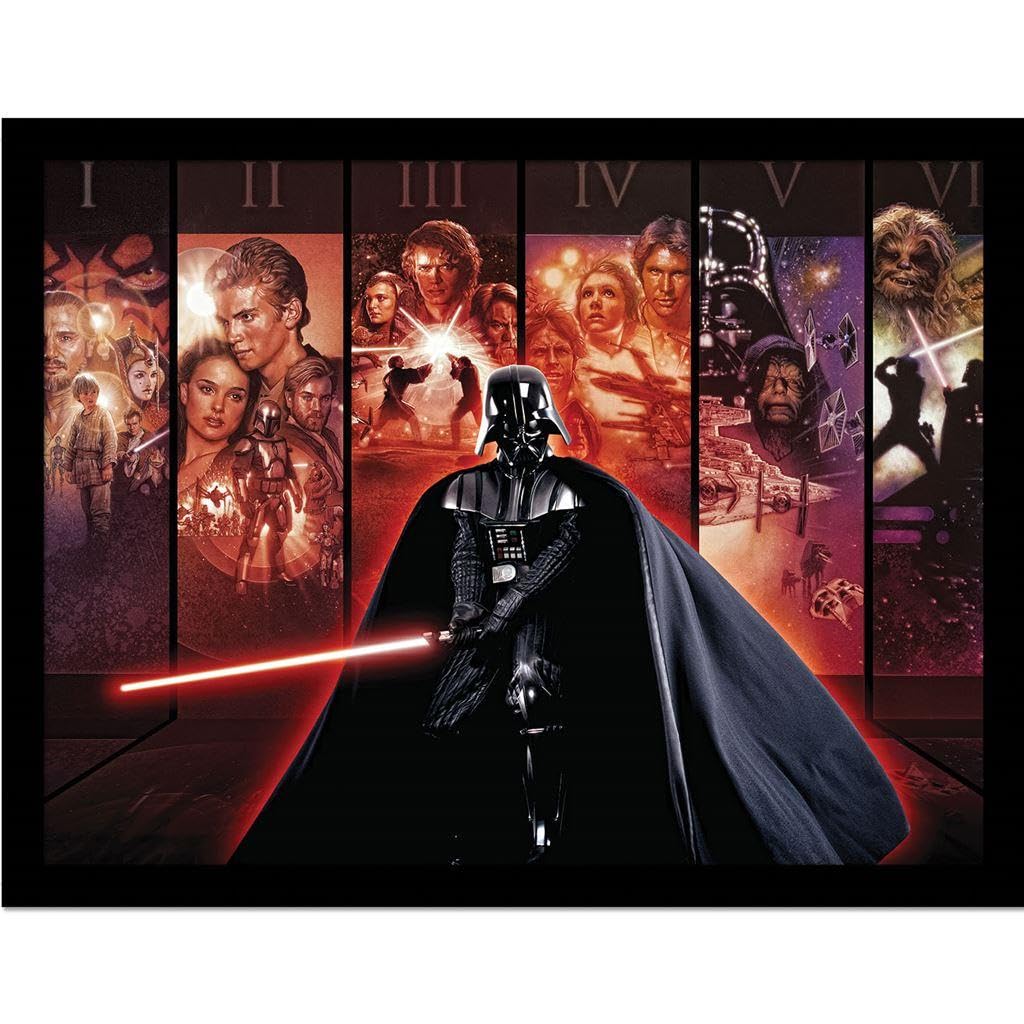Star Wars Multicoloured Darth Vader Montage Printed Framed Poster (35Cm X 1.7Cm X 45Cm) (Multicoloured)