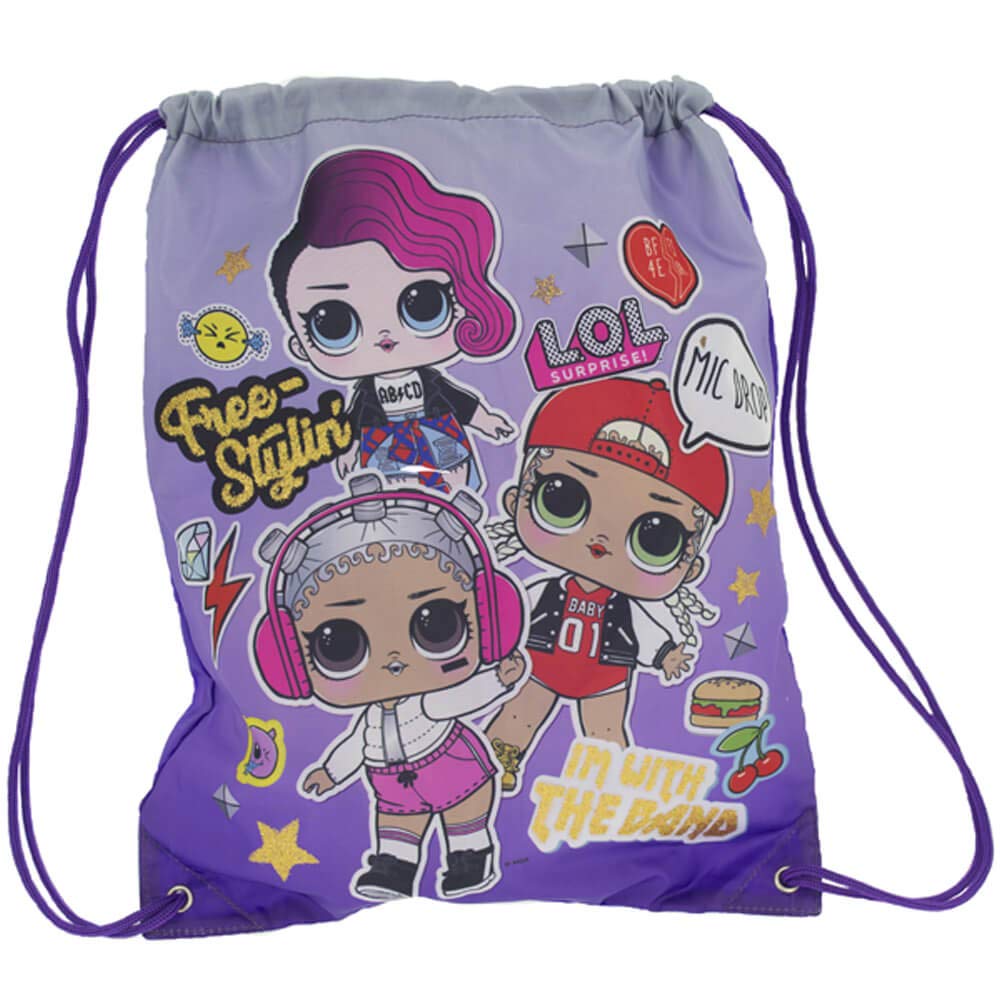 Lol Surprise Drawstring Bag For Girls Water Resistant Trainer Bag