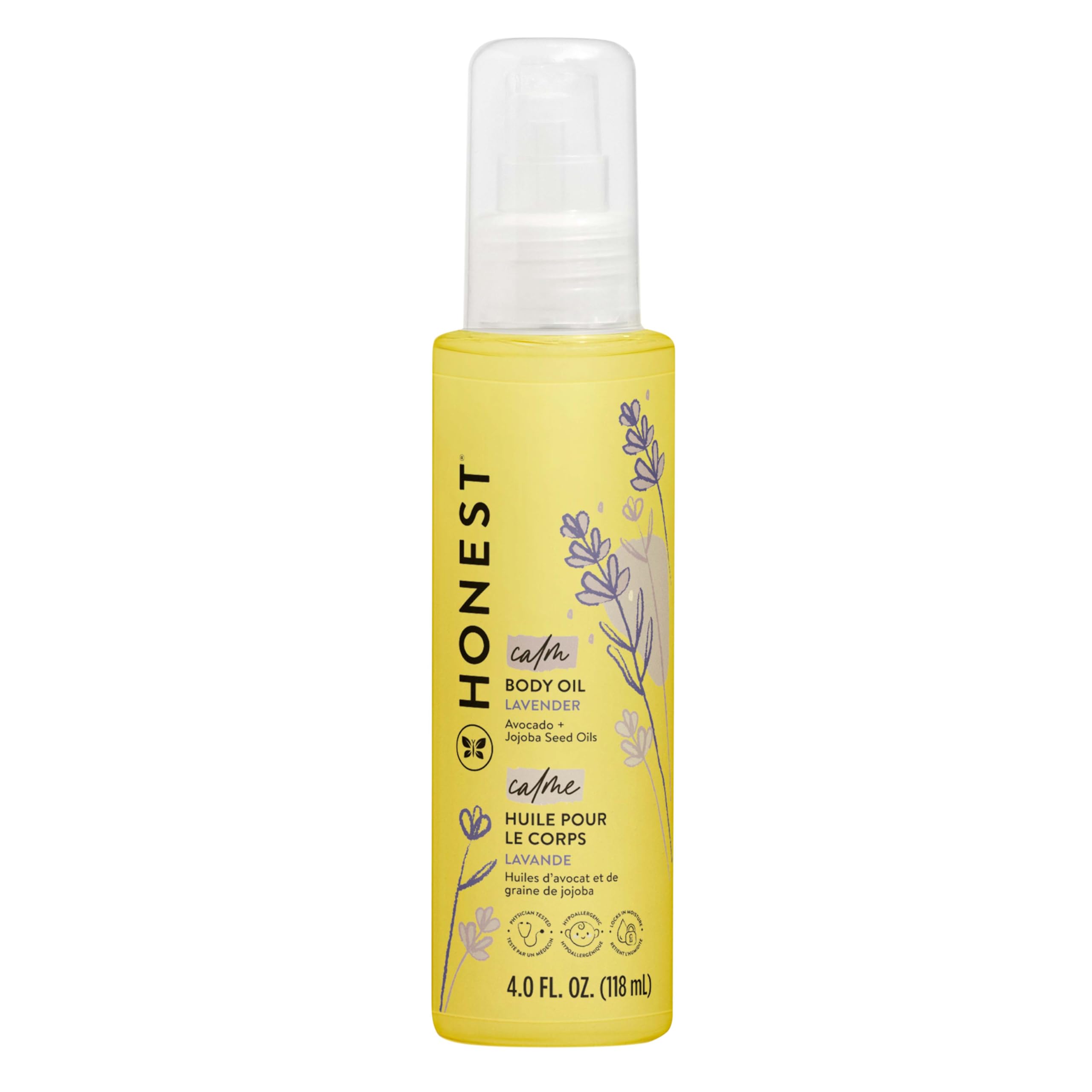 The Honest Company Lavender Infused Calming Body Oil for Babies Organic Plant Based Hypoallergenic 100ml