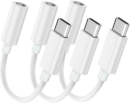 Seulliya USB C to 3.5mm Headphone Jack Adapter for iPhone 17/16/15 Pro/Max, Hi-Res Audio DAC Dongle, 3.5mm Aux Cord Converter for Samsung Galaxy, iPad, Car, USB-C Devices 3Pack