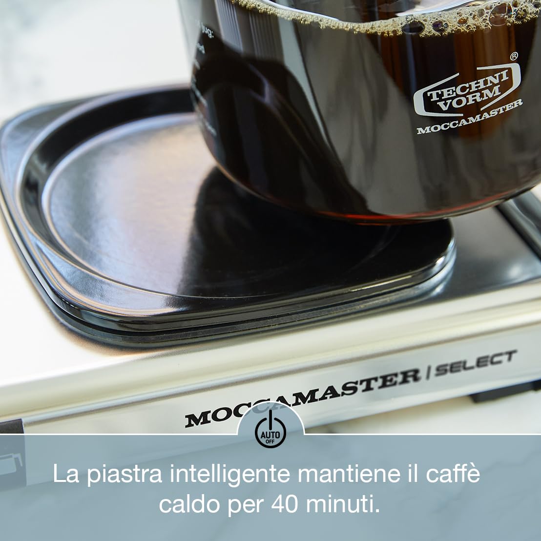 Moccamaster KBG Select, Macchina da caffè filtro, Caraffa in vetro, Red, 1.25L