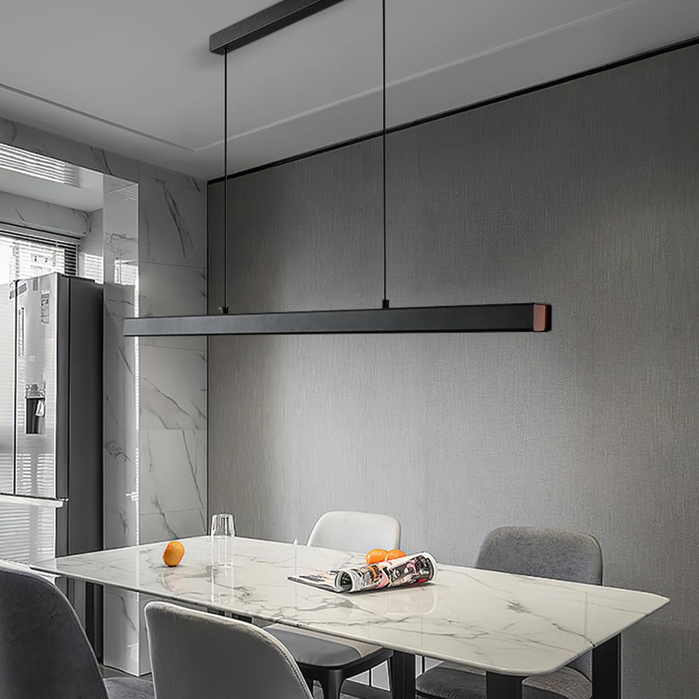 Aluminiowa Lampa Wisząca Z Długim Paskiem, Liniowa Metalowa Lampa Wisząca Z Akrylowym Kloszem, Nowoczesna Dioda Led – 6000 K, Lampy Wiszące Do Jadalni, Ultracienkie,Dark-80CM