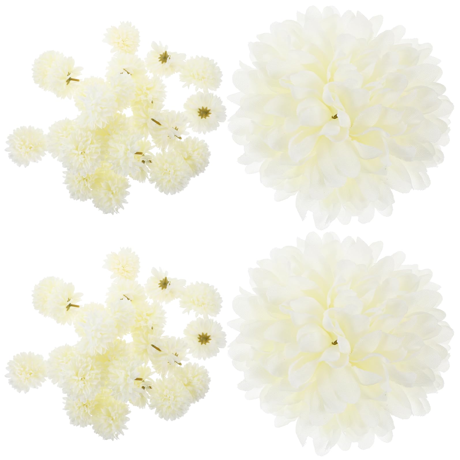Chrysanthèmes Artificiels en Soie Crème 7 cm Lot de 50 Fleurs Décoration Mariage et Fête