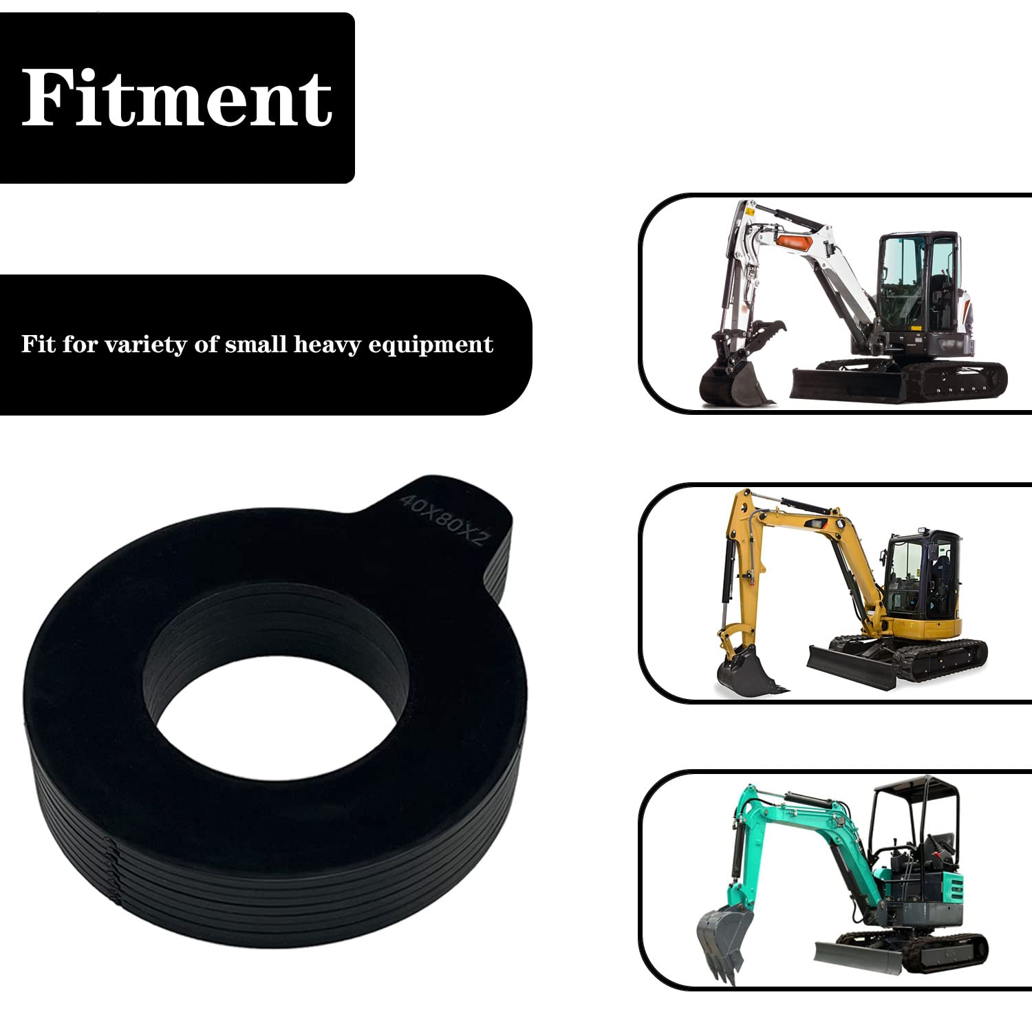 Amazon.com: GYUPTRK 8 x 40mm Bucket Pin Shim Kit for Excavator and