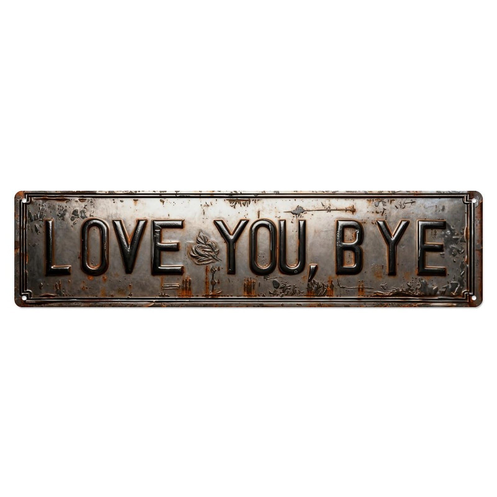 Iageret Vintage Love You Bye Sign Pattern_4 Metal Tin Sign Retro Wall Decor, Bar Garage Cafe Kitchen Home Wall Art Poster Decoration 4X16inches