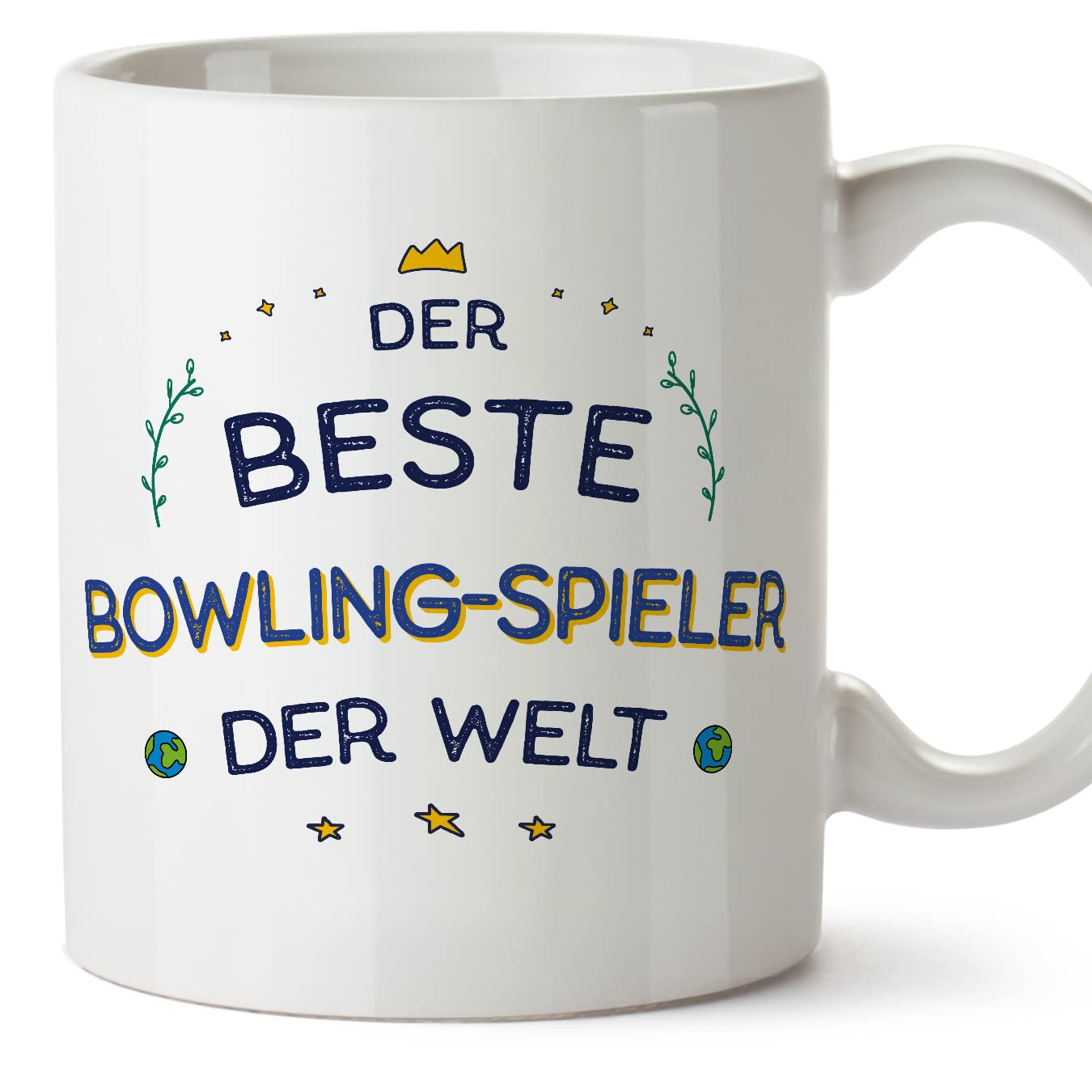 MUGFFINS Bowling Player Man Mug - in German - Beste der Welt - Funny Gift for Colleagues - Ceramic 11oz Mug â image 1