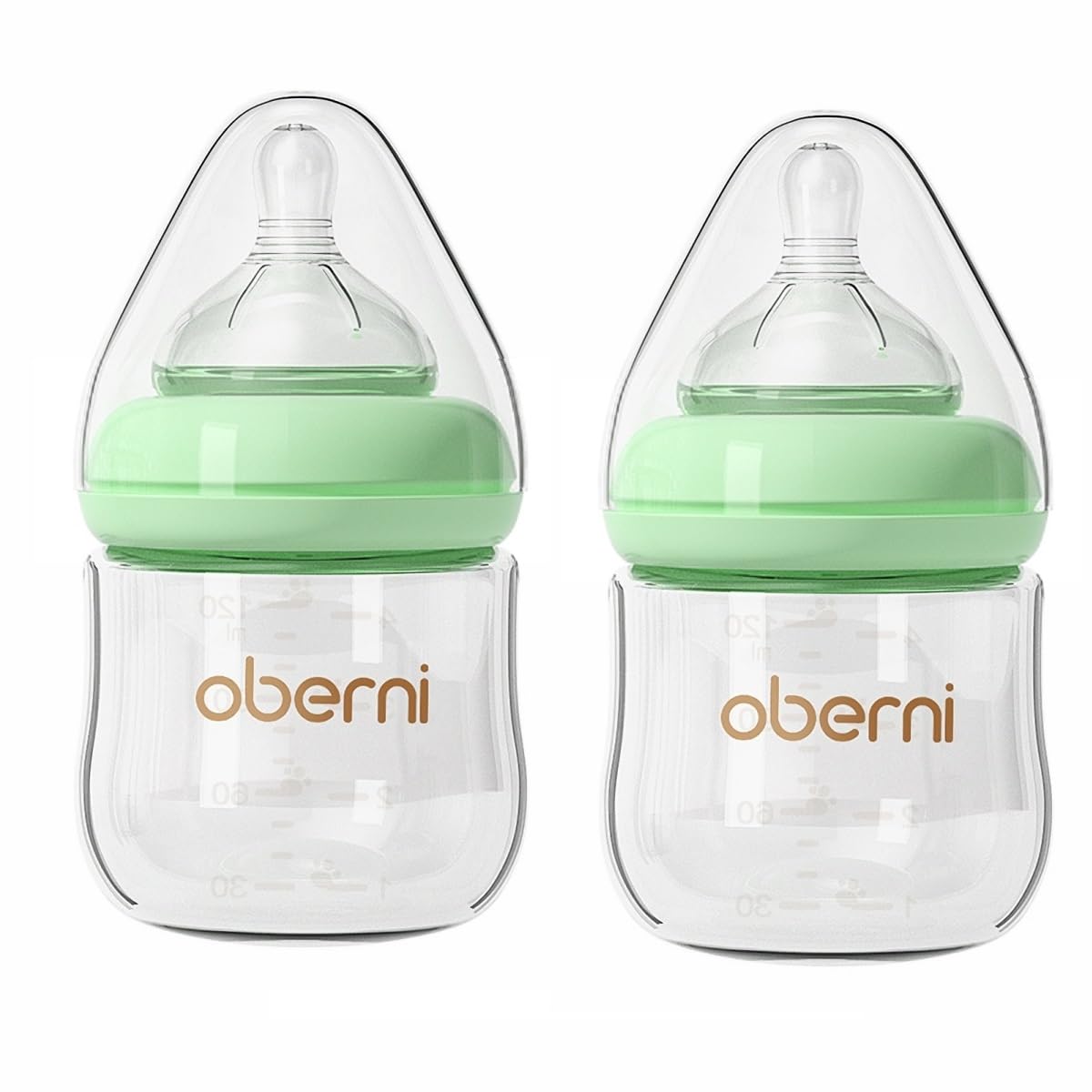 Glass Baby Bottles,Anti Colic Breastfeeding Bottle with Natural Response Nipple Size S,Wide Neck Slow Flow Baby Bottle for Baby,Newborn,Preemie 0-3 0-