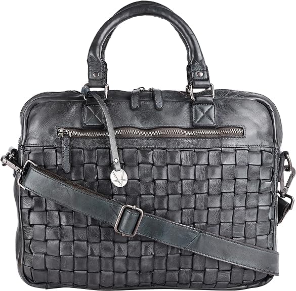 Vilenca Holland 15 Inch Grey Genuine Leather Laptop Bag,Messenger Bag For Men Crossbody Briefcase Office Bag with Adjustable Shoulder Strap (B0CNMPXL3H) Amazon Price History, Amazon Price Tracker