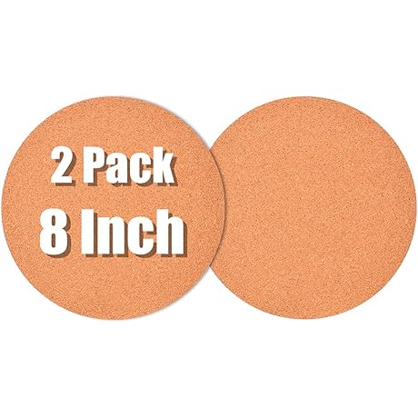 Cork Coasters: 8-Inch Round Protectors for Plants, Pans, Drinks, and DIY