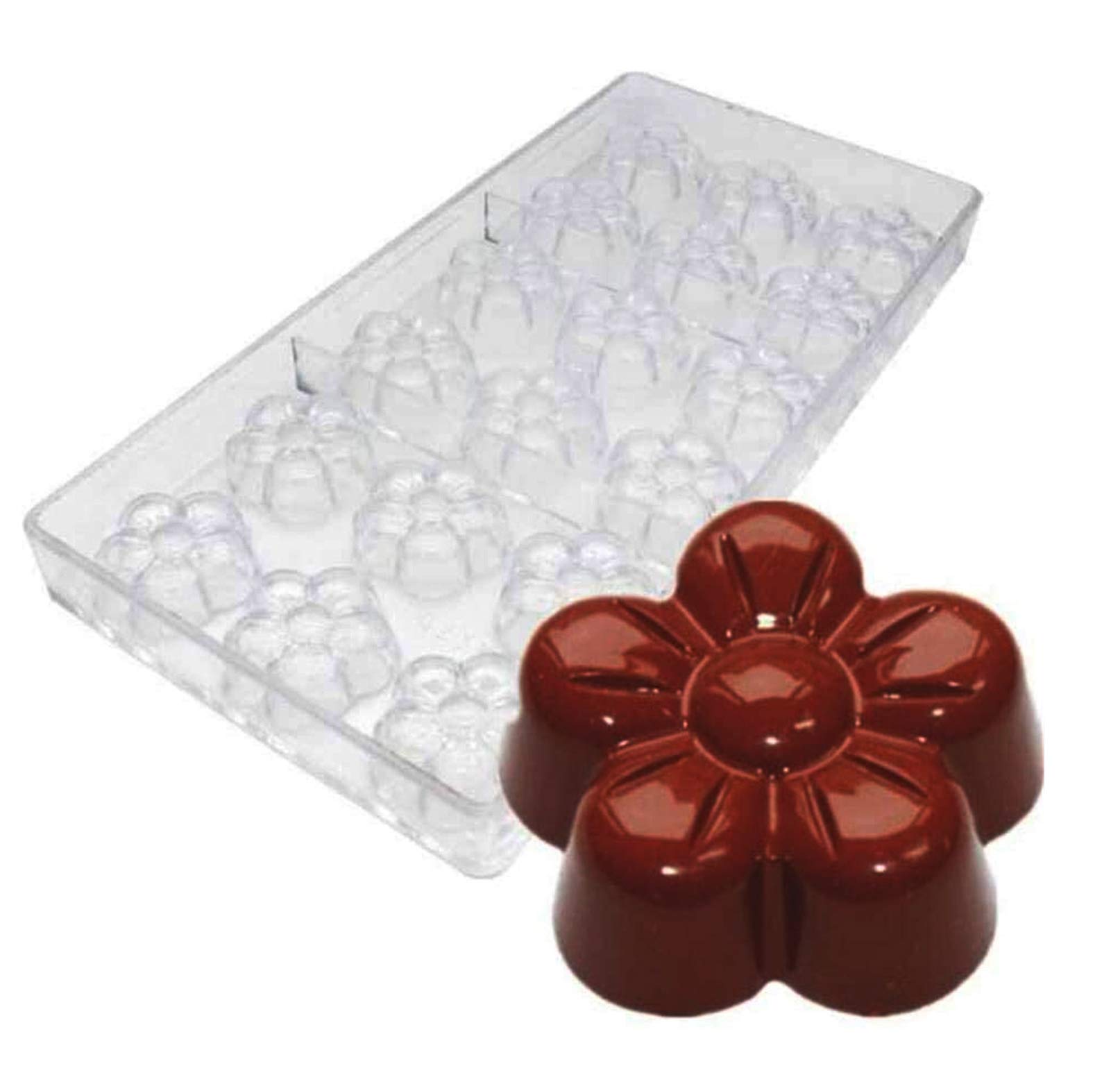 Dubens Clear 18 Cavities Plum Blossom Chocolate Mould Polycarbonate Cake Mousse Mould Diy Fondant Baking Pastry Cake Decorating Tool Bakeware
