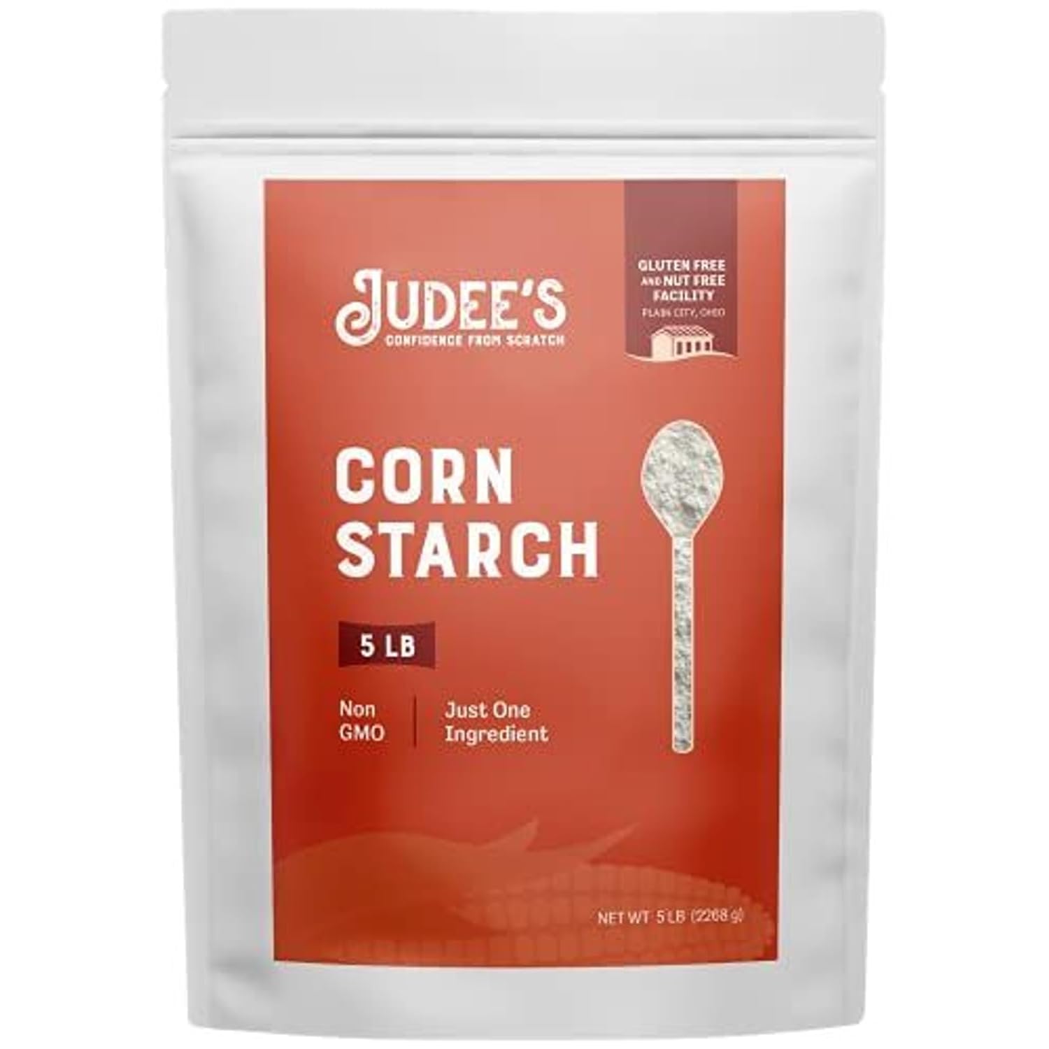 Judee’s Corn Starch 5 lb - 100% Non-GMO and Just One Ingredient - Gluten-Free and Nut-Free - Great Thickener for Sauces, Soups, and Gravies - Lighten Gluten Free Cake or Bread Texture