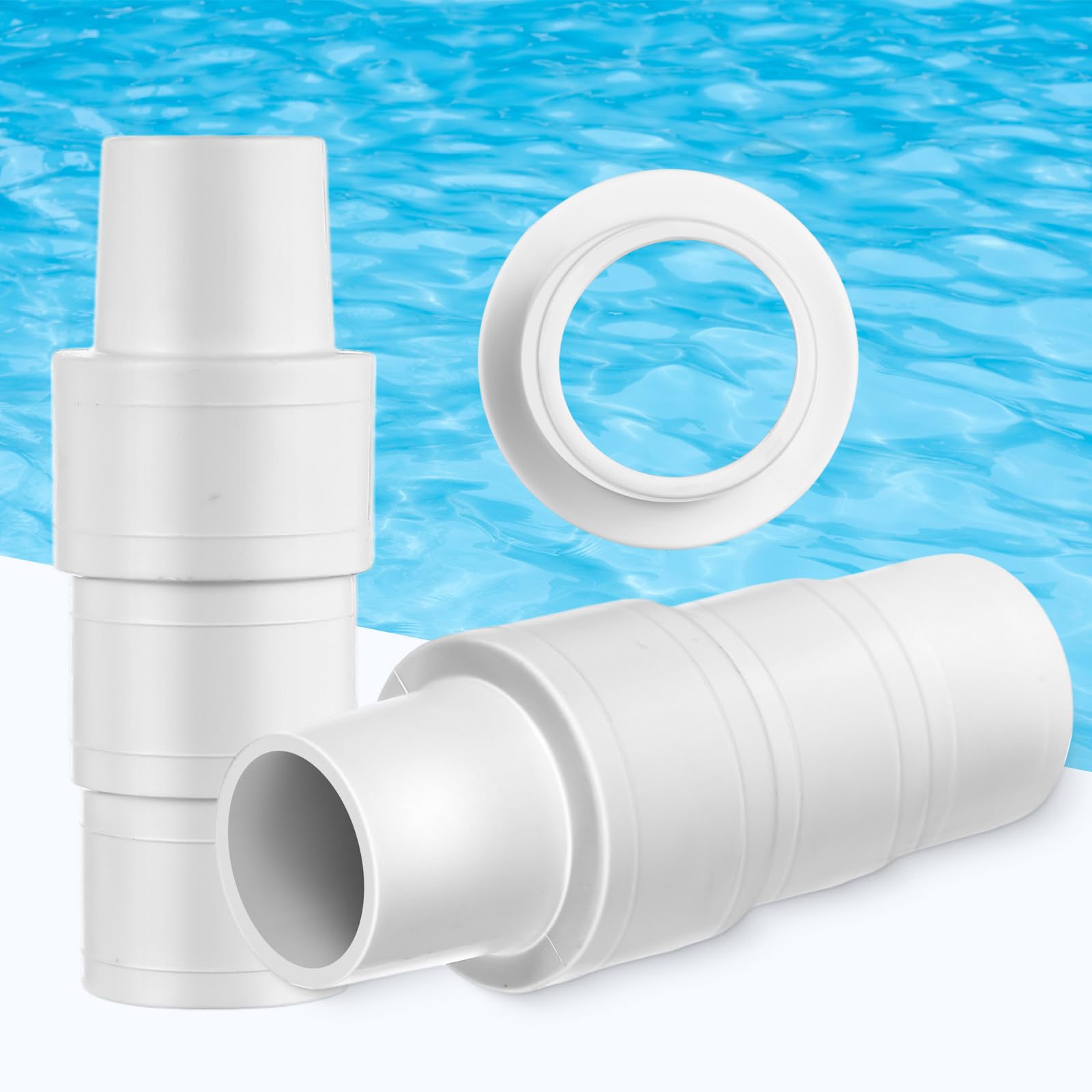 Kit de 8 adaptadores de manguera de piscina, acoplamiento de conector de manguera de 1-1/4 pulgadas o 1-1/2 pulgadas y adaptador de manguera B 11238, abrazadera de manguera de acero