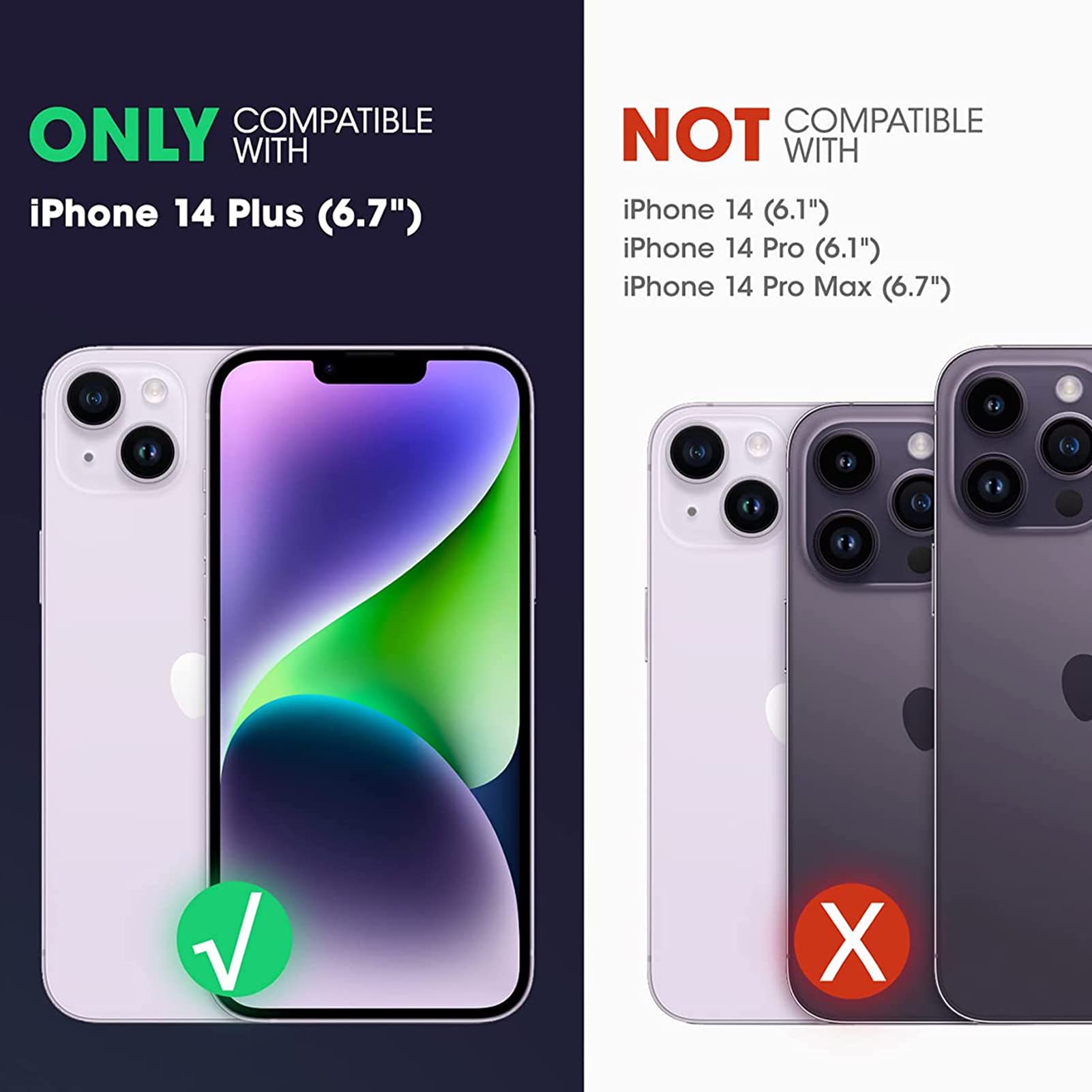 Battery Case for iPhone 14 Plus,Upgraded 10800mAh High Capacity Rechargeable Portable Extended Charger Case Wireless Charging Compatible with iPhone 14 Plus (6.7 inch) Charging Case & Carplay (Black)