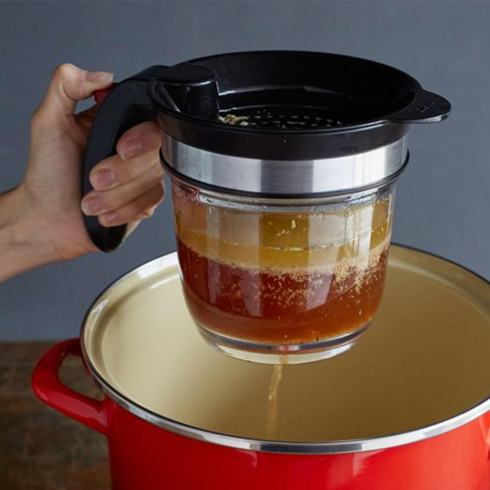 Separatore di grasso per salse, 1 l, per cucina, chef, carne, zuppa, olio, frittura, barbecue, cibo