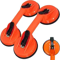 Kit 2 Ventosa Dupla Suporte Para Vidro Porcelanato Piso Mármore 80kg Metais Espelhos Em Abs a Vácuo Pesado Cerâmica