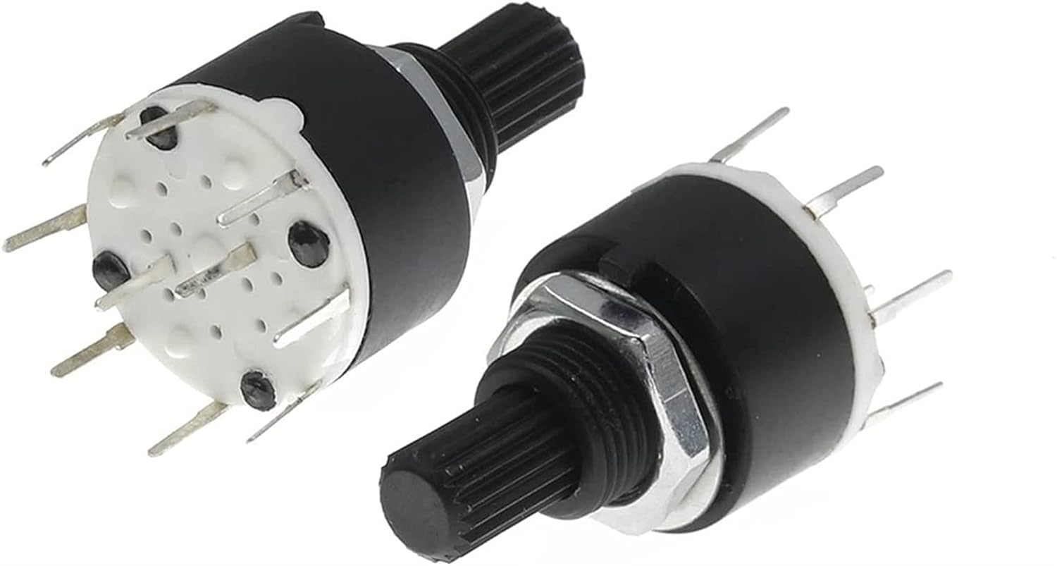 Rotary Encoder 10PCS SR16 Plastic 16MM Rotary Band Switch 2 Pole 3 4 Position 1 Pole 5 6 8 Position Handle Length 15MM Axis Band Switch (Color : 1 Pole 8)