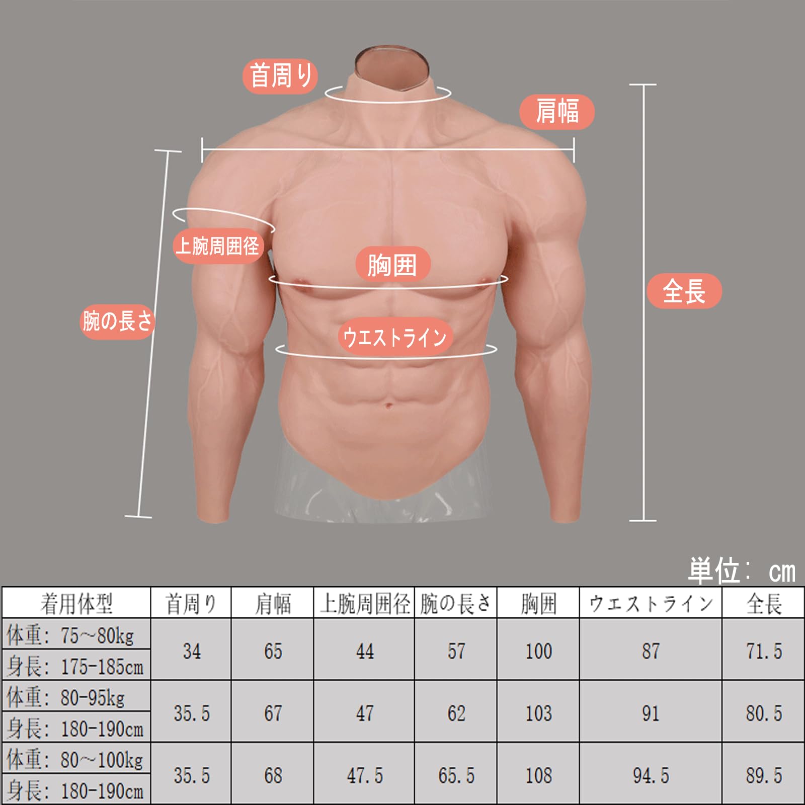 男性ボディモデル sサイズ 筋肉スーツ Amazon.co.jp: 筋肉スーツ 男性用 シリコン筋肉スーツ 偽筋肉服