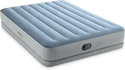 Intex Colchão de ar Airbed Dura-Beam Plus de cintura média | Queen Size | 64159 | Bomba elétrica USB embutida | Multicolorida