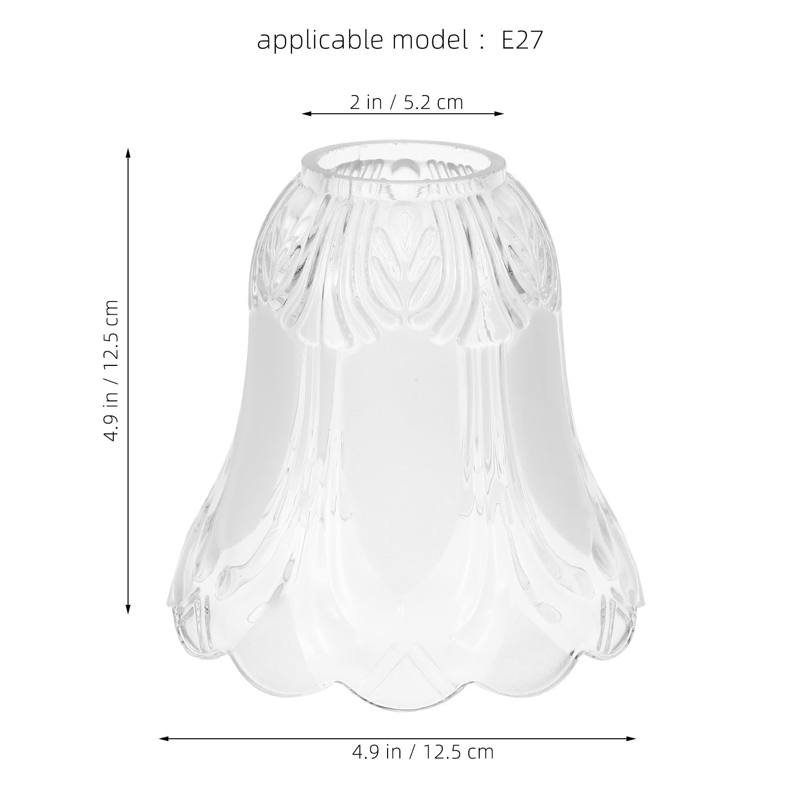 Paralume in Vetro Smerigliato Piccolo per Lampada da Soffitto E27, Copertura di Ricambio Resistente e Leggera, Adatto a Lampade a Sospensione e Applique per Arredi Moderni