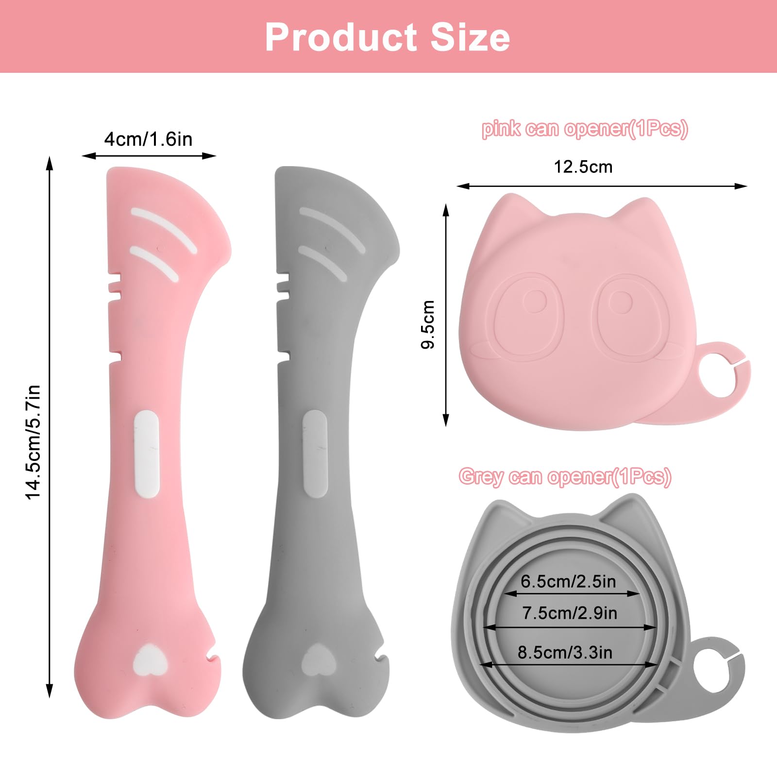 Set di 2 cucchiai per cibo per gatti, multifunzionali, apriscatole e custodia in silicone senza BPA, per alimenti per animali domestici, gatti, cani, alimenti per animali domestici