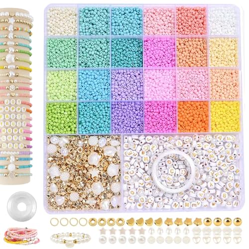 Multiuso: il set di perline è adatto per realizzare tutti i tipi di gioielli, come collane, anelli, bracciali, collane da vita, orecchini, portachiavi, ciondoli, altri oggetti artigianali e altro ancora.