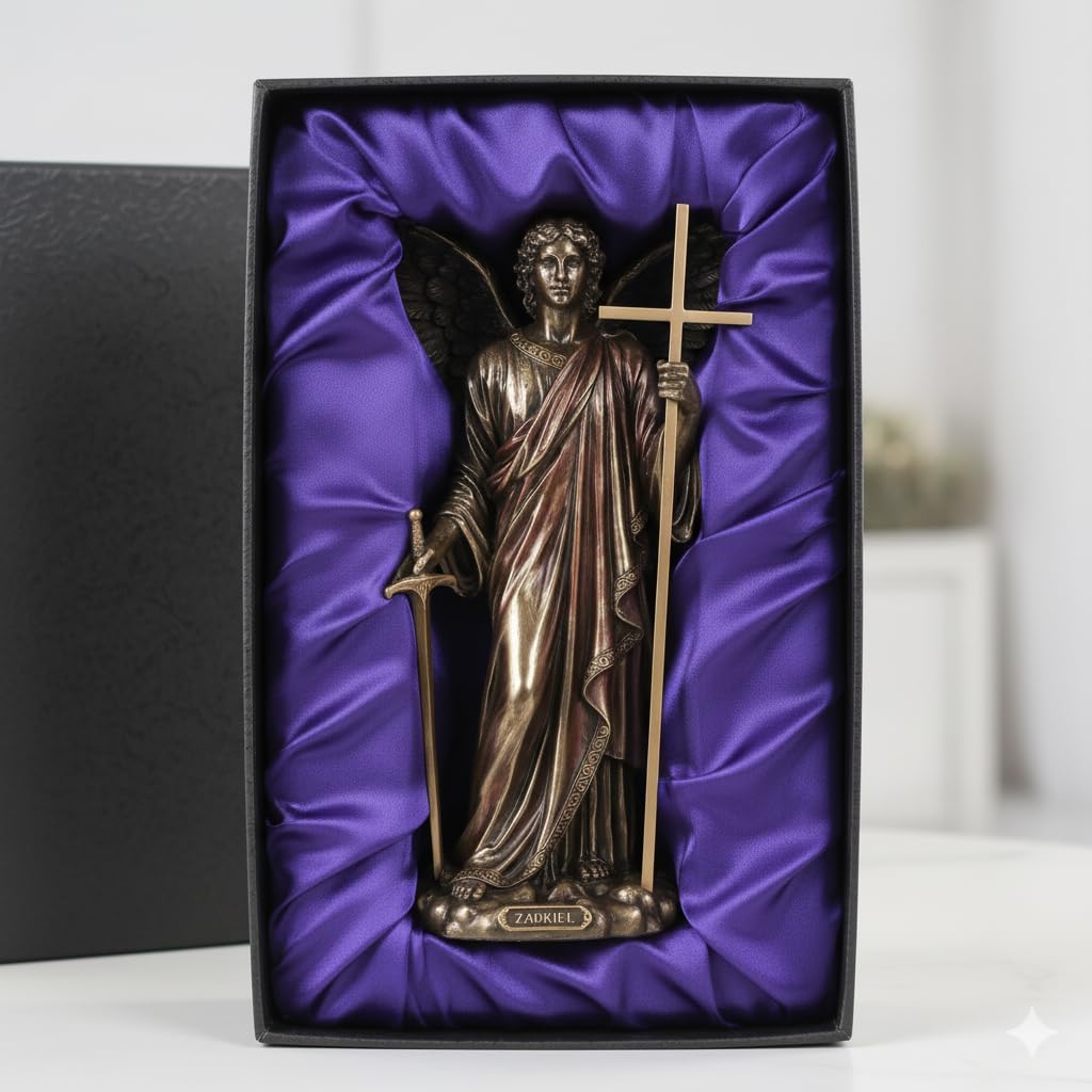 Art Deco Home Figura Decorativa ARCANGELO ZADKIEL, Resina, 36 m