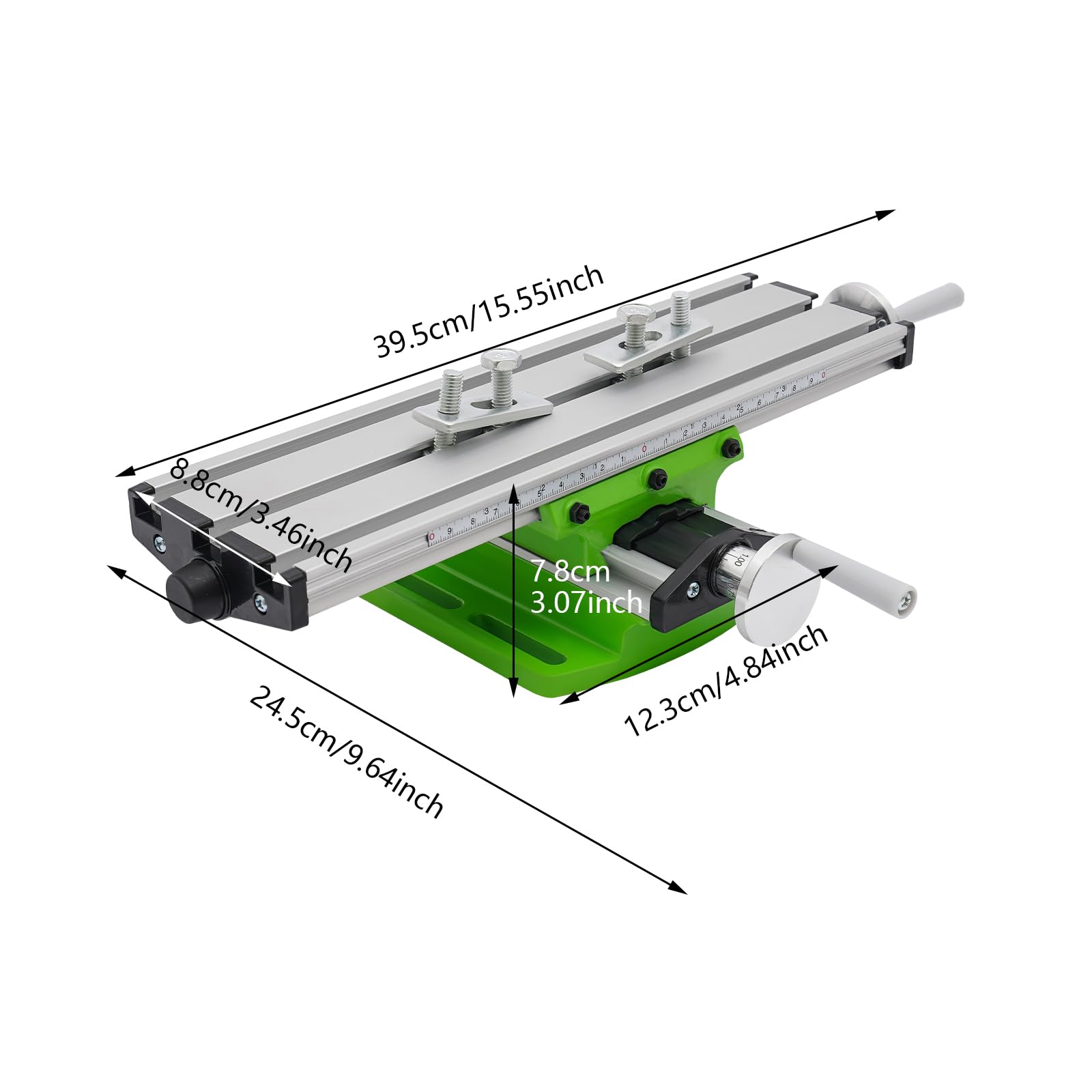 Kreuztisch FräStisch Maschine,Arbeitstisch üR FräSmaschinen,X-Y-Schiebetisch für Mini-Bohrmaschine Elektrische Halter, Aluminium PräZisions-Tisch, Modellbau Werkstatt, Weiß/GrüN