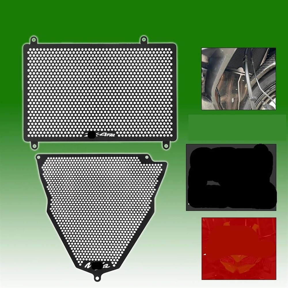 Kühlerschutzgitter Aus Aluminium Für Kawasaki Ninja ZX-4R / ZX-4RR / ZX-25R / ZX-25RR – Schwarz/Silber, 2023–2024