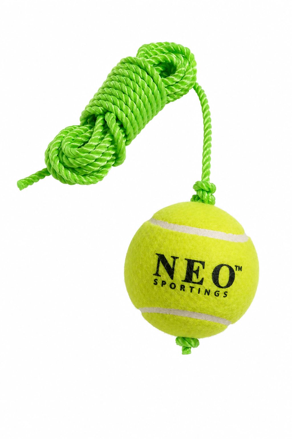 Neo Sportings Hanging Cricket Tennis Ball Trainer | Soft-Medium Practice Ball with 3.6 m Nylon Rope | Solo Batting Practice | Improves Hand-Eye Coordination | Cricket Training Equipment | Pack of 1