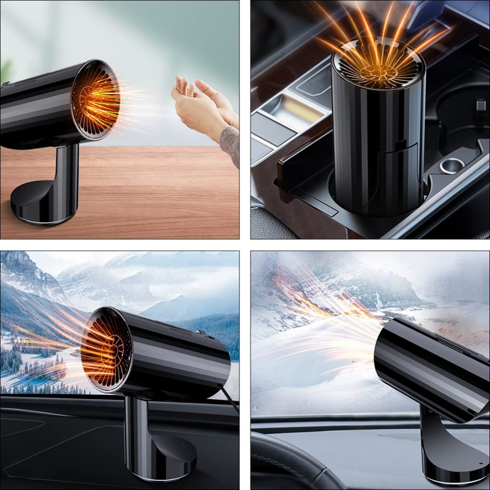 VICASKY Auto-windschutzscheibenenteiser Tragbare Heizung fürs Auto Schnelles Entfernen von Frost und Beschlag Hocheffiziente Heizelemente Kompakt und Praktisch Zigarettenanzünderstecker