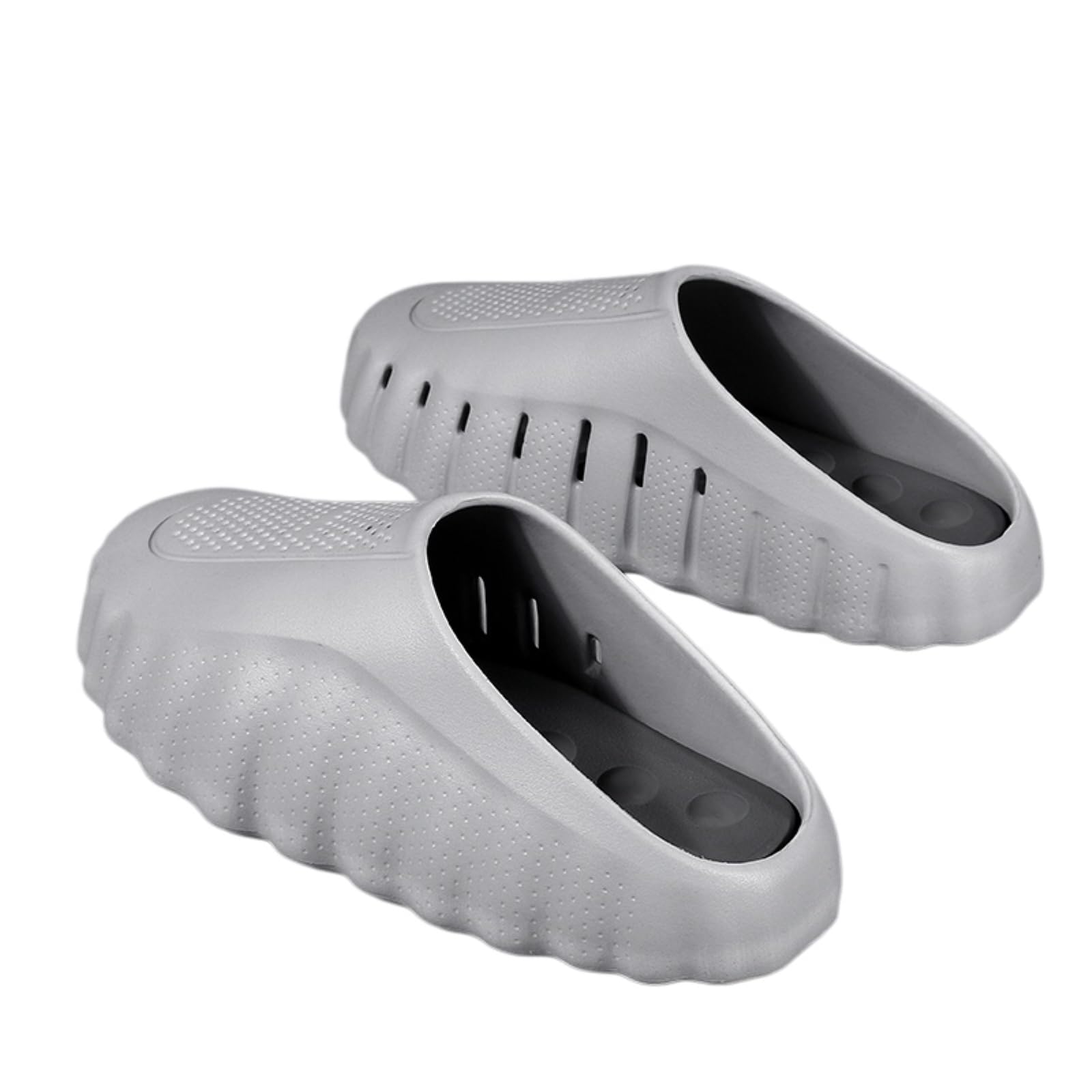 Gyios summer sandals men Men's Thick Sole Cut Out Eva Platform Open Toe Slides-gray-hwl 286-42-43