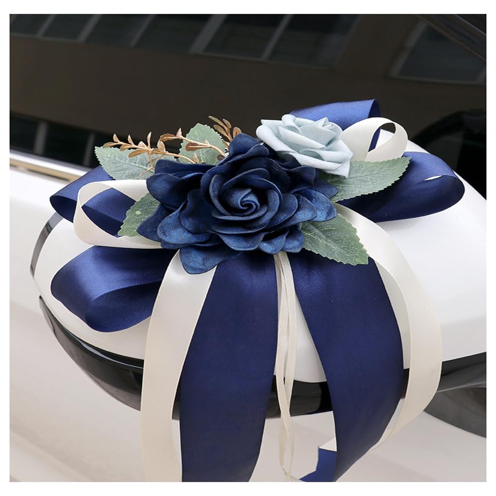 Autoschmuck Hochzeit Simulation Blume Schleife Autoschleifen Hochzeitsauto Deko Verschönert Rückspiegel Türgriff Dekoration mit Saugnäpfen Autoschmuck für Hochzeit New Houses Party #4 20 Stück