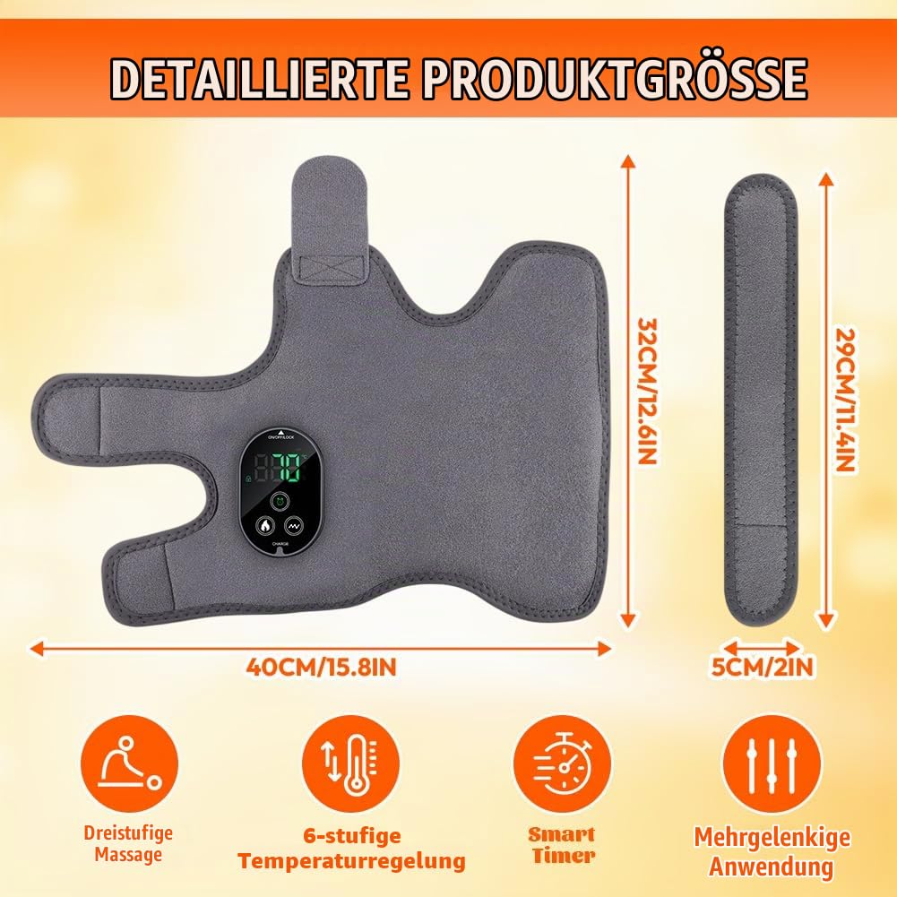 Fussmassagegerät Elektrisch,3-In-1-Fußmassager,2 Stück Foot Massager Kabellos,Portable Cordless Ankle Massagers, 6 Heizstufen＆3 Vibration, Timer für Schmerzlinderung und Tiefenentspannung